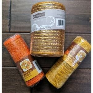 Gold Mesh 5.5" X 45 Feet Metallic Mesh Wreath Ribbon New Fall Halloween Project